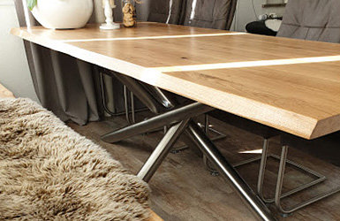 Tischuntergestell MIRONDO aus Edelstahl für Esstisch und Couchtisch - Tischuntergestell MIRONDO aus Edelstahl für Esstisch und Couchtisch