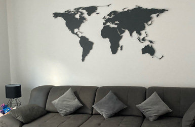 Weltkarte in anthrazit für das Wohnzimmer - Weltkarte in anthrazit für das Wohnzimmer - online kaufen bei KTC Tec