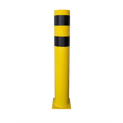 Rammschutzpoller Absperrpfosten Ø 152,0 x 1000 mm Stahl - gelb schwarz - zum Aufdübeln