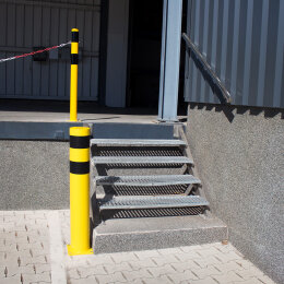 Rammschutzpoller Absperrpfosten Ø 152,0 x 1000 mm Stahl - gelb schwarz - zum Aufdübeln