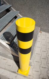 Rammschutzpoller Absperrpfosten Ø 152,0 x 1000 mm Stahl - gelb schwarz - zum Aufdübeln