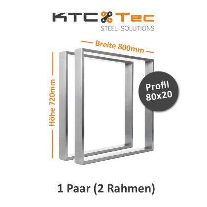 Tischgestell Edelstahl TR 80x20 800 Untergestell Kufen Tischuntergestell Tischkufe Design Tisch Esstisch, 2 Stk