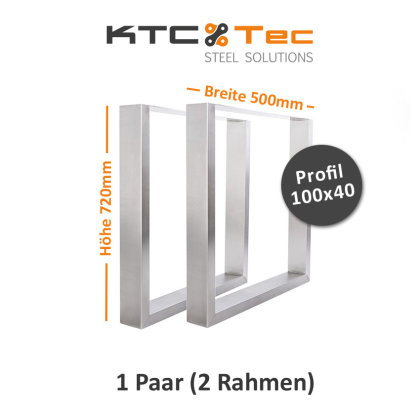 Tischgestell Edelstahl TU 100x40 500 Untergestell Kufen Tischuntergestell Tischkufe Design Tisch Esstisch, 2 Stk