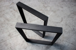 Tischgestell Stahl schwarz matt Serie-TR80sms Tischuntergestell Tischkufe Kufengestell Profil 80x20 mm