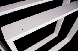 Tischgestell Stahl weiß TR80w Tischuntergestell Tischkufe Kufengestell Profil 80x20 mm Breite 600 mm - 1 Paar (2 Rahmen)