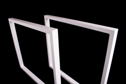 Tischgestell weiß glanz TRGwg Tischuntergestell Tischkufe Kufengestell Industrie