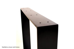 Tischgestell Stahl schwarz matt TGF 100x10 sm 700 rund gebogen Tischkufe, 1 Stk