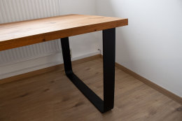 Tischgestell Stahl schwarz matt TGF 100x10 sm 700 rund gebogen Tischkufe, 1 Stk