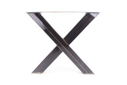 Tischgestell Rohstahl klarlack TUXsm-590 breit Tischuntergestell Tischkufe Kufengestell (1 Rahmen)
