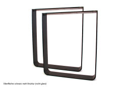 Tischgestell Stahl schwarz matt Struktur TGF 100x10 sms 600-900 rund gebogen Untergestell
