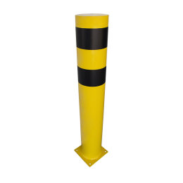 Rammschutzpoller Absperrpfosten Ø 108,0 x 1000 mm Stahl - gelb schwarz - zum Aufdübeln