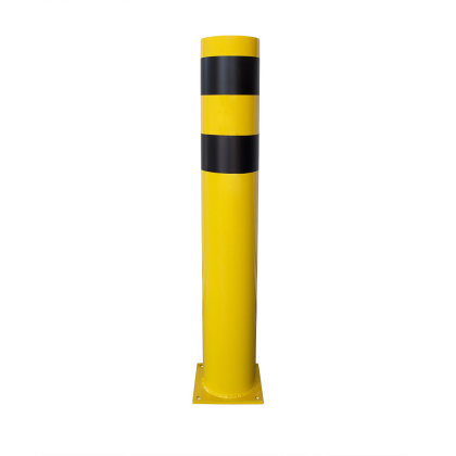Rammschutzpoller Absperrpfosten Ø 133,0 x 1000 mm Stahl - gelb schwarz - zum Aufdübeln