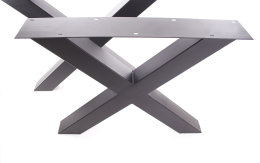 Tischgestell Stahl schwarz matt TUX 100x100 500 Tischkufe Kreuz X-Gestell Tischuntergestell 2 Stk