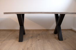 Tischgestell Stahl schwarz matt TUX 100x100 600 Tischkufe Kreuz X-Gestell Tischuntergestell 2 Stk