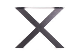 Tischgestell Stahl schwarz matt TUX 100x100 600 Tischkufe Kreuz X-Gestell Tischuntergestell 2 Stk
