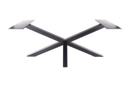 Kreuzgestell Stahl schwarz matt GX80x80 L1600 Tischgestell Küchentisch Esstisch Tischuntergestell X-Gestell