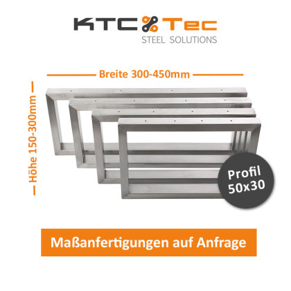 Waschbecken Konsole Edelstahl Träger TRG50x30mm-200/300 Waschtisch Wandkonsole Regalhalter Konsolenhalterung Gestell (1 Paar)