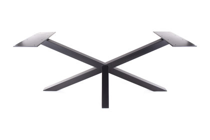 Kreuzgestell Stahl schwarz matt GX80x80 L1700 Tischgestell K&uuml;chentisch Esstisch Tischuntergestell X-Gestell