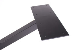 Kreuzgestell Stahl schwarz matt GX80x80 L1850 Tischgestell Küchentisch Esstisch Tischuntergestell X-Gestell