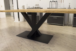 Kreuzgestell Stahl schwarz matt Venedig L1200 Tischgestell Küchentisch Esstisch Tischuntergestell X-Gestell