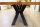 Kreuzgestell Stahl schwarz matt Raute Mittelsteg L1440 Tischgestell Küchentisch Esstisch Tischuntergestell X-Gestell