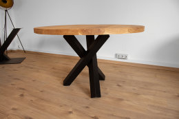 Tischgestell Stahl schwarz matt Tres 80x80 L600 für Holzplatten Tischgestell Küchentisch Esstisch Tischuntergestell X-Gestell
