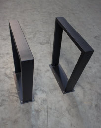 Tischgestell Stahl schwarz matt Struktur TU100x40-720/700 (550) Trapez (1 Paar)