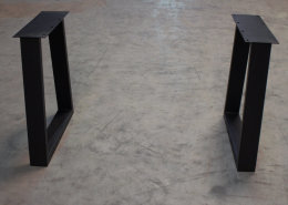 Tischgestell Stahl schwarz matt Struktur TU100x40-720/700 (550) Trapez (1 Paar)