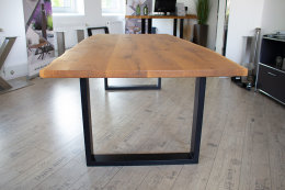 Tischgestell Stahl TU 100x40 10x4 Metall schwarz matt Tischuntergestell Tischkufe Kufengestell Tischbeine Tischfuß Industriedesign Esstisch Schreibtisch 700mm (1 Paar)