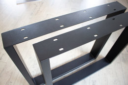 Tischgestell Stahl TU 100x40 10x4 Metall schwarz matt Tischuntergestell Tischkufe Kufengestell Tischbeine Tischfuß Industriedesign Esstisch Schreibtisch 700mm (1 Paar)