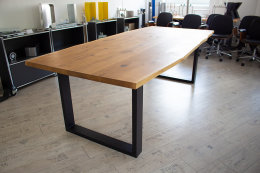 Tischgestell Stahl TU 100x40 10x4 Metall schwarz matt Tischuntergestell Tischkufe Kufengestell Tischbeine Tischfuß Industriedesign Esstisch Schreibtisch 700mm (1 Paar)