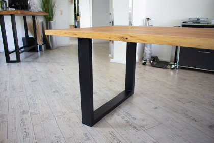 Tischgestell Stahl TU 100x40 10x4 Metall schwarz matt Tischuntergestell Tischkufe Kufengestell Tischbeine Tischfuß Industriedesign Esstisch Schreibtisch 900mm (1 Stück)