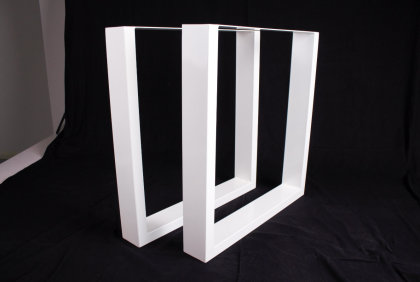 Tischgestell Stahl TU 100x40 10x4 Metall weiß matt Tischuntergestell Tischkufe Kufengestell Tischbeine Tischfuß Industriedesign Esstisch Schreibtisch