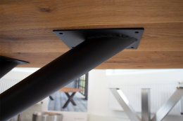 Kreuzgestell Stahl schwarz matt MIRONDO 80 L1400 Tischgestell Küchentisch Esstisch Tischuntergestell X-Gestell
