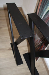 Tischgestell Stahl TUXII80x20-735/600(450) schwarz matt Struktur (1 Paar)