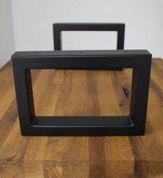 Waschbecken Konsole Stahl schwarz matt Träger 50x30mm 5x3cm Waschtisch Wandkonsole Industriedesign Vintage Regalhalter Konsolenhalterung Gestell (1 Paar) H 300 x B 400
