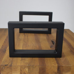 Waschbecken Konsole Stahl schwarz matt Träger 50x30mm 5x3cm Waschtisch Wandkonsole Industriedesign Vintage Regalhalter Konsolenhalterung Gestell (1 Paar) H 300 x B 400