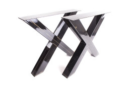Tischgestell Rohstahl klarlack TUXk-790 breit Tischuntergestell Tischkufe Kufengestell (1 Paar)