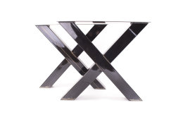 Tischgestell Rohstahl klarlack TUXk-890 breit Tischuntergestell Tischkufe Kufengestell (1 Paar)