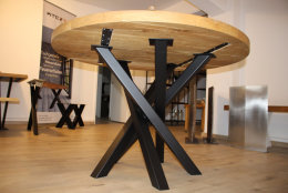 Kreuzgestell Stahl schwarz matt Rio 60x60 L750 Tischgestell Küchentisch Esstisch Tischuntergestell X-Gestell