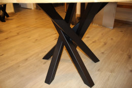 Kreuzgestell Stahl schwarz matt Rio 60x60 L750 Tischgestell Küchentisch Esstisch Tischuntergestell X-Gestell