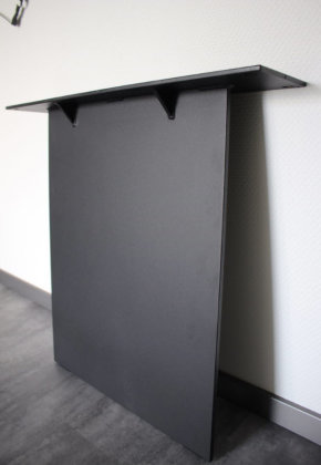 Stahlwange Premium SWG10s Tischgestell Tischuntergestell gerade schwarz matt Struktur (1 St&uuml;ck)