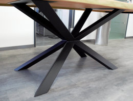 Kreuzgestell Stahl schwarz matt GX80x40 L1200 Tischgestell K&uuml;chentisch Esstisch Tischuntergestell X-Gestell