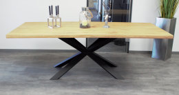Kreuzgestell Stahl schwarz matt GX80x40 L1200 Tischgestell Küchentisch Esstisch Tischuntergestell X-Gestell