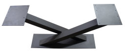 Kreuzgestell Stahl Paris Vario schwarz matt Tischgestell K&uuml;chentisch Esstisch Tischuntergestell X-Gestell einteilig Tischkufen Kufen Konsolentisch
