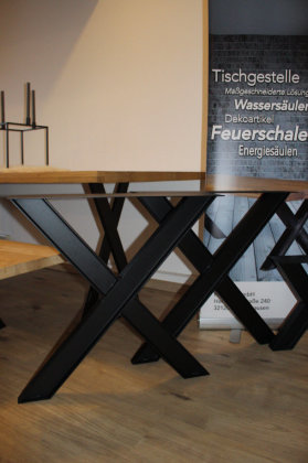 GASTRO Tischgestell doppelt Fußgestell für Esstisch Stahl schwarz 80x40cm 