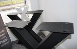 II Wahl Tischgestell Stahl TUX100x100sms H720xL690 schwarz matt Struktur