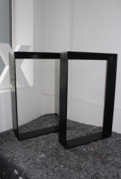 II Wahl Tischgestell Stahl schwarz matt TGF100x10 H670xB430mm mit Strebe (1 Paar)