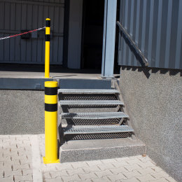 Rammschutzpoller Absperrpfosten Ø 88,9 x 1200 mm Stahl - gelb schwarz - zum Aufdübeln