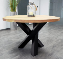 Tischgestell Stahl schwarz matt Kos 100x100 Durchmesser 900mm Tischgestell Küchentisch Esstisch Tischuntergestell X-Gestell